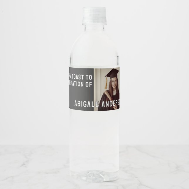 White Typography and Photo Beverage Label Set (Front)