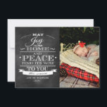 White Typography Chalkboard Christmas Photo Card<br><div class="desc">Elegant and Unique Typography on Chalkboard (Blackboard) background- Family Xmas Photo Cards with blank back which leaves you plenty of space to write a hand written note if you wish. Add your own family photo quickly and easily just by clicking on the small thumbnail of the sample photograph to then...</div>