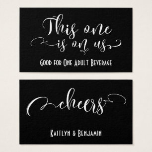 White Typography Drink Tickets w/ Editable Colour