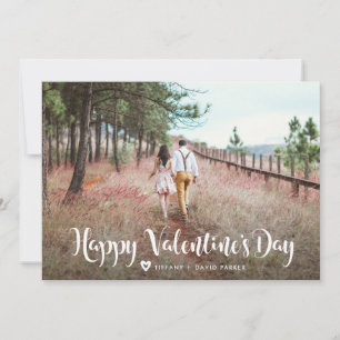White Typography   Happy Valentine's Day Photo Holiday Card