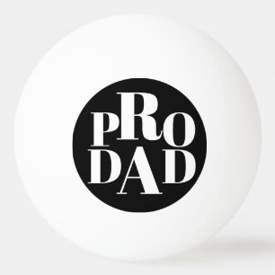 White Typography on Black Pro Dad Ping Pong Ball