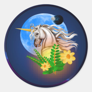 White Unicorn, Alien World Sticker