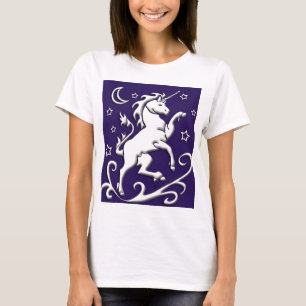 White Unicorn at Night Ladies Light Shirt