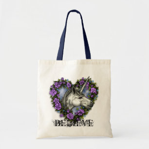 White Unicorn BELIEVE! Tote Bag
