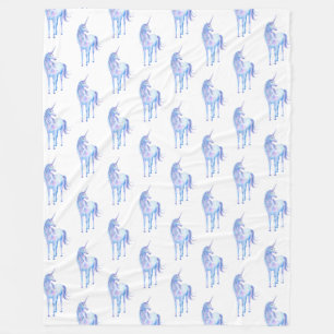 White Unicorn Fleece Blanket