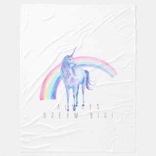 White Unicorn Fleece Blanket