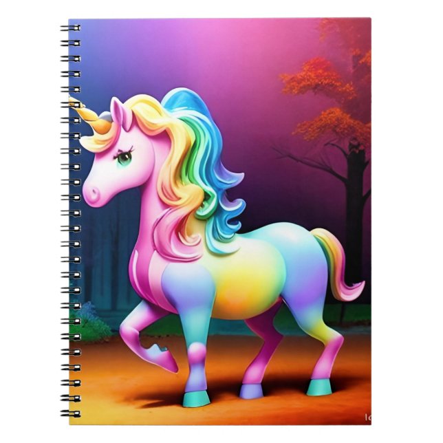 White Unicorn Horse-37474 Notebook (Front)