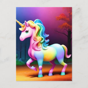 White Unicorn Horse-37474 Postcard