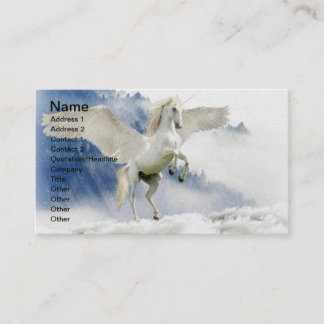 White Unicorn Horse with Wings Business Card