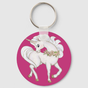 White Unicorn Key Ring