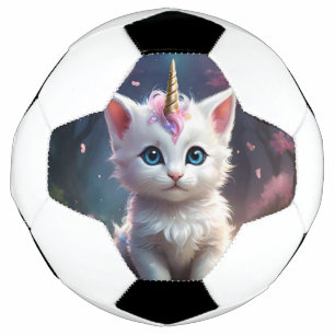 White Unicorn Kitten Acrylic Art, Football