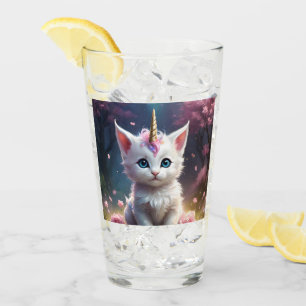 White Unicorn Kitten Acrylic Art, Glass