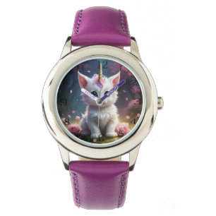 White Unicorn Kitten Acrylic Art, Watch