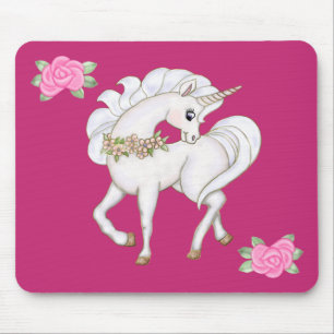 White Unicorn Mouse Mat