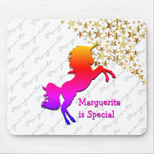 White UNICORN Personalised Keepsake Mouse Mat