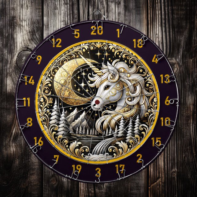 White Unicorn Radiates Strength and Beauty Dartboard (Creator Uploaded)