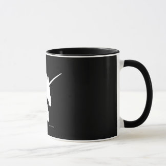 "White Unicorn Sigil" Black Mug