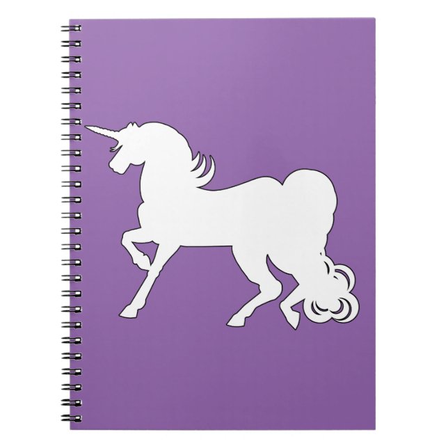 White Unicorn Silhouette Notebook (Front)