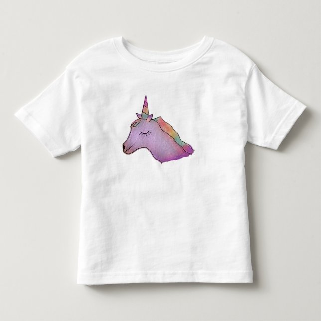 White unicorn tee for toddlers (Front)