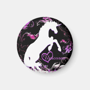 White Unicorn V (Colourful Splash) Magnet