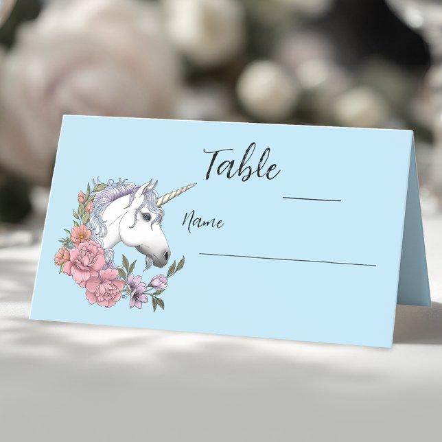 White Unicorn Wedding Place Card (Creator Uploaded)