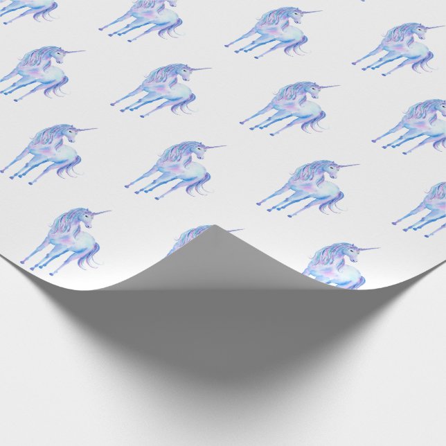 White Unicorn Wrapping Paper (Corner)