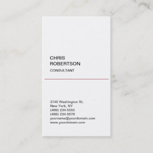 White Unique Plain Classic Standard Business Card