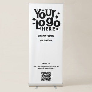 White Unique Promotional Business Logo Retractable Banner
