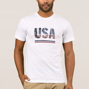 *~* White USA Flag AP16 Patriotic American T-Shirt