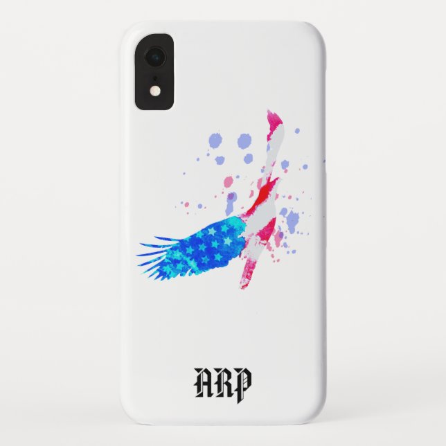 *~*  White USA Flag Eagle American Red White Blue Case-Mate iPhone Case (Back)