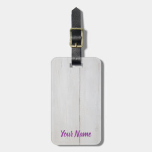 White used Wood vintage structure as background Luggage Tag