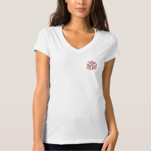 White V-Neck T-Shirt   Bee-Inspired Logo