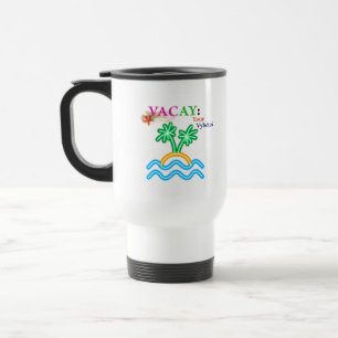 White Vacay Palm— Travel Mug