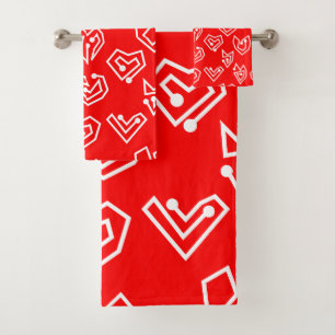 White Valentine's Mazes Bath Towel Set