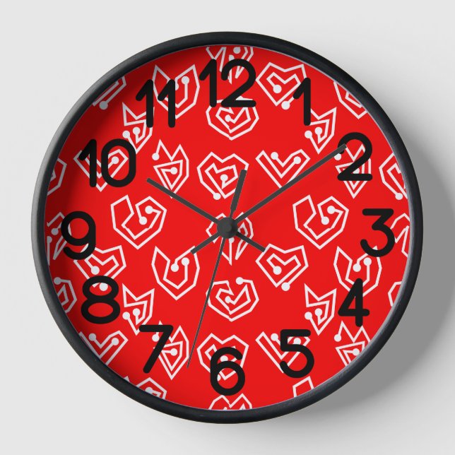 White Valentine's Mazes  Clock (Front)