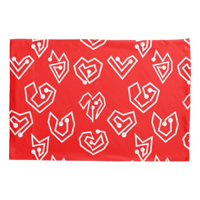 White Valentine's Mazes  Pillowcase (Back)