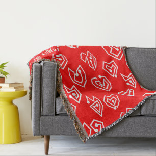 White Valentine's Mazes Throw Blanket