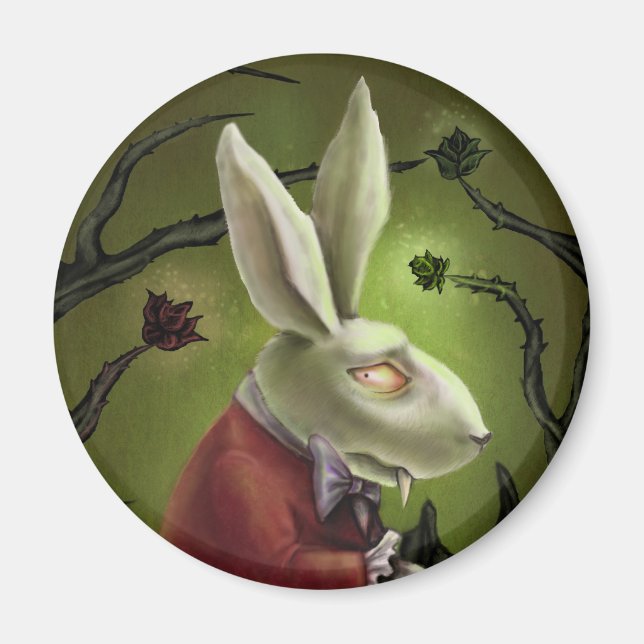 White Vampire Rabbit Magnet (Front)