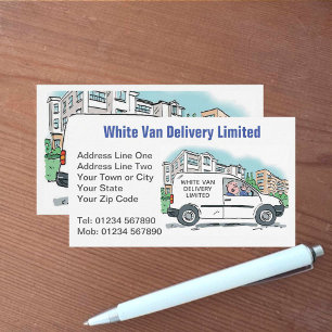 White Van Man with Name on Company Van Business Card