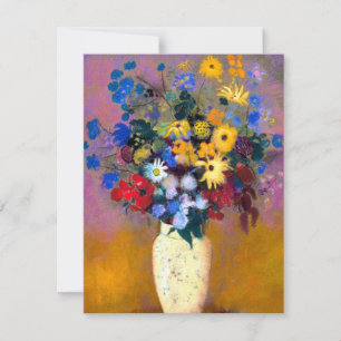 White Vase with Flowers Odilon Redon Card