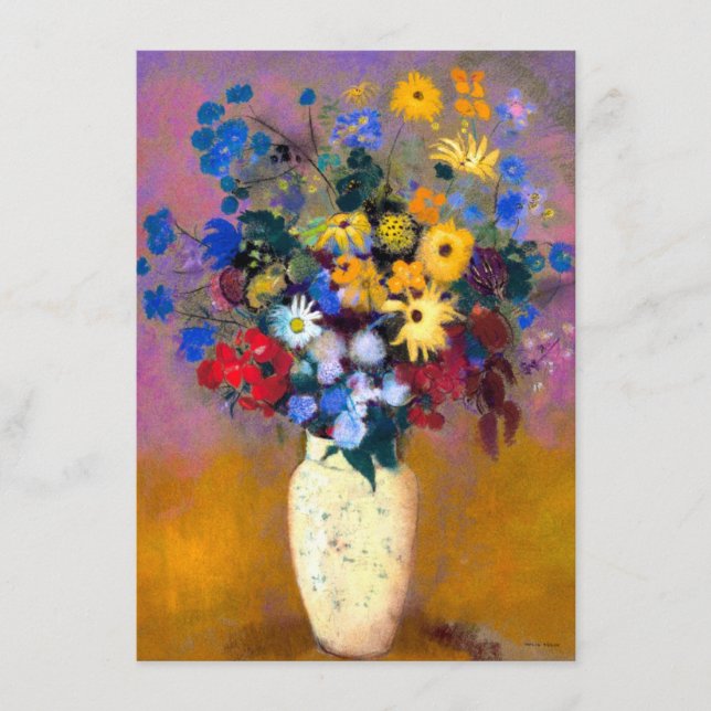 White Vase with Flowers Odilon Redon Enclosure Card (Front)