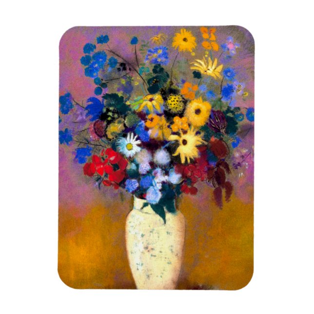 White Vase with Flowers Odilon Redon Magnet (Vertical)