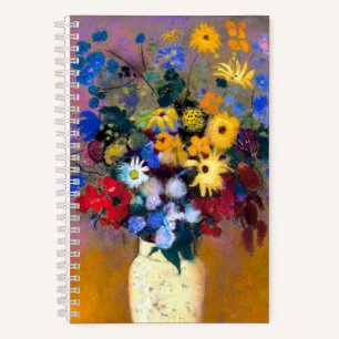 White Vase with Flowers Odilon Redon Notebook