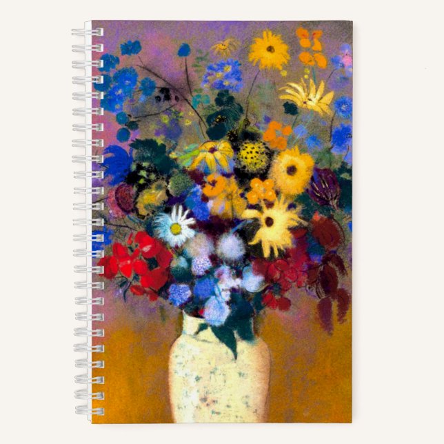 White Vase with Flowers Odilon Redon Notebook (Front)