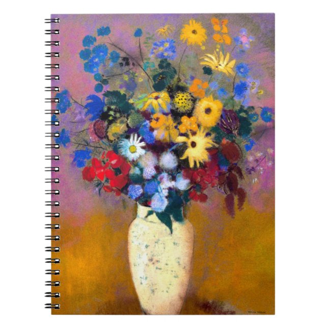 White Vase with Flowers Odilon Redon Notebook (Front)