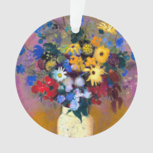 White Vase with Flowers Odilon Redon Ornament