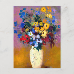 White Vase with Flowers Odilon Redon Postcard