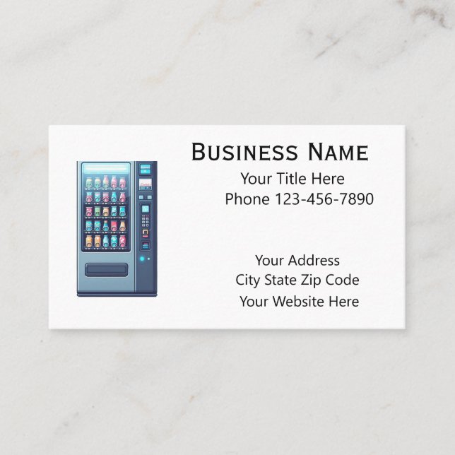 White Vending Machine  Business Card (Front)