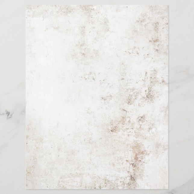 White Venetian Plaster Texture Scrapbook Paper (Front)