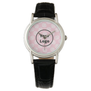 White Victorian damask on pink Watch